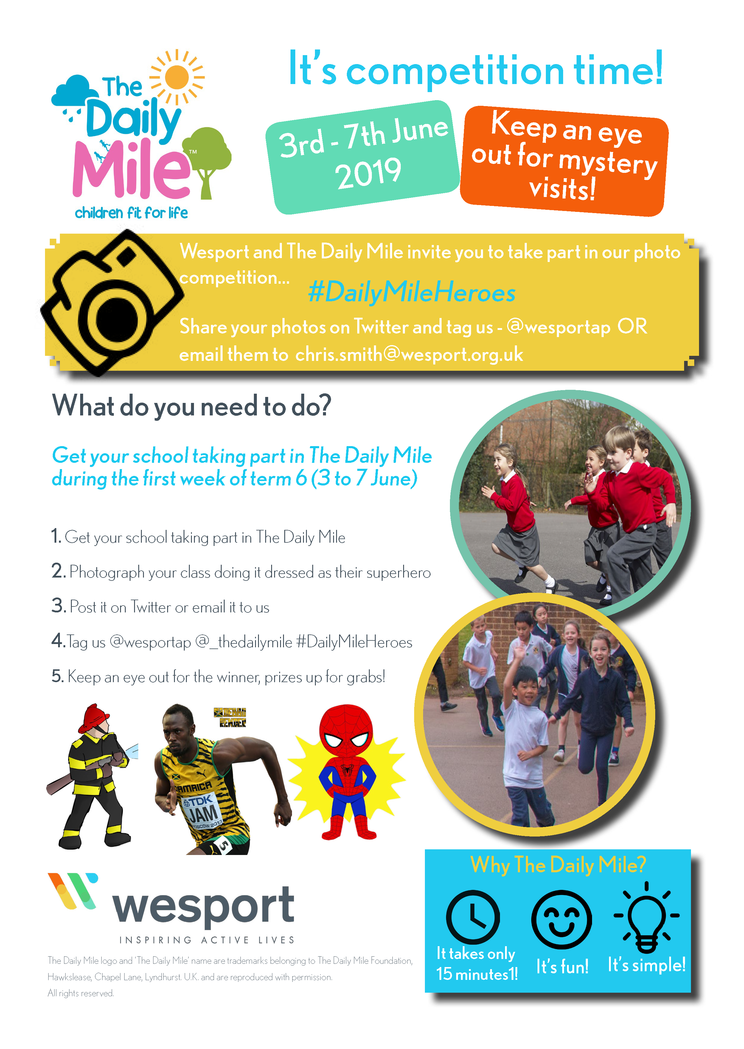 Daily Mile Super heroes campaign poster