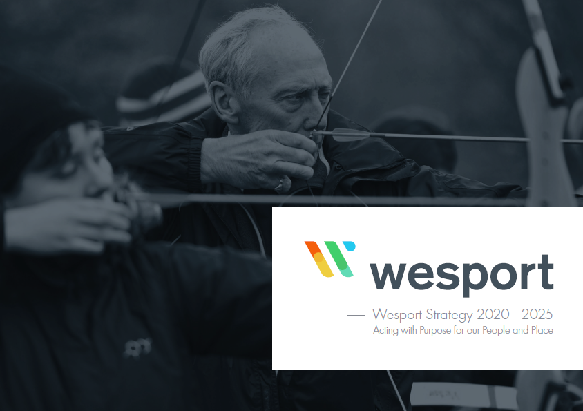 An image of the front cover of Wesports new strategy for 2016-2020 'Improving Lives'